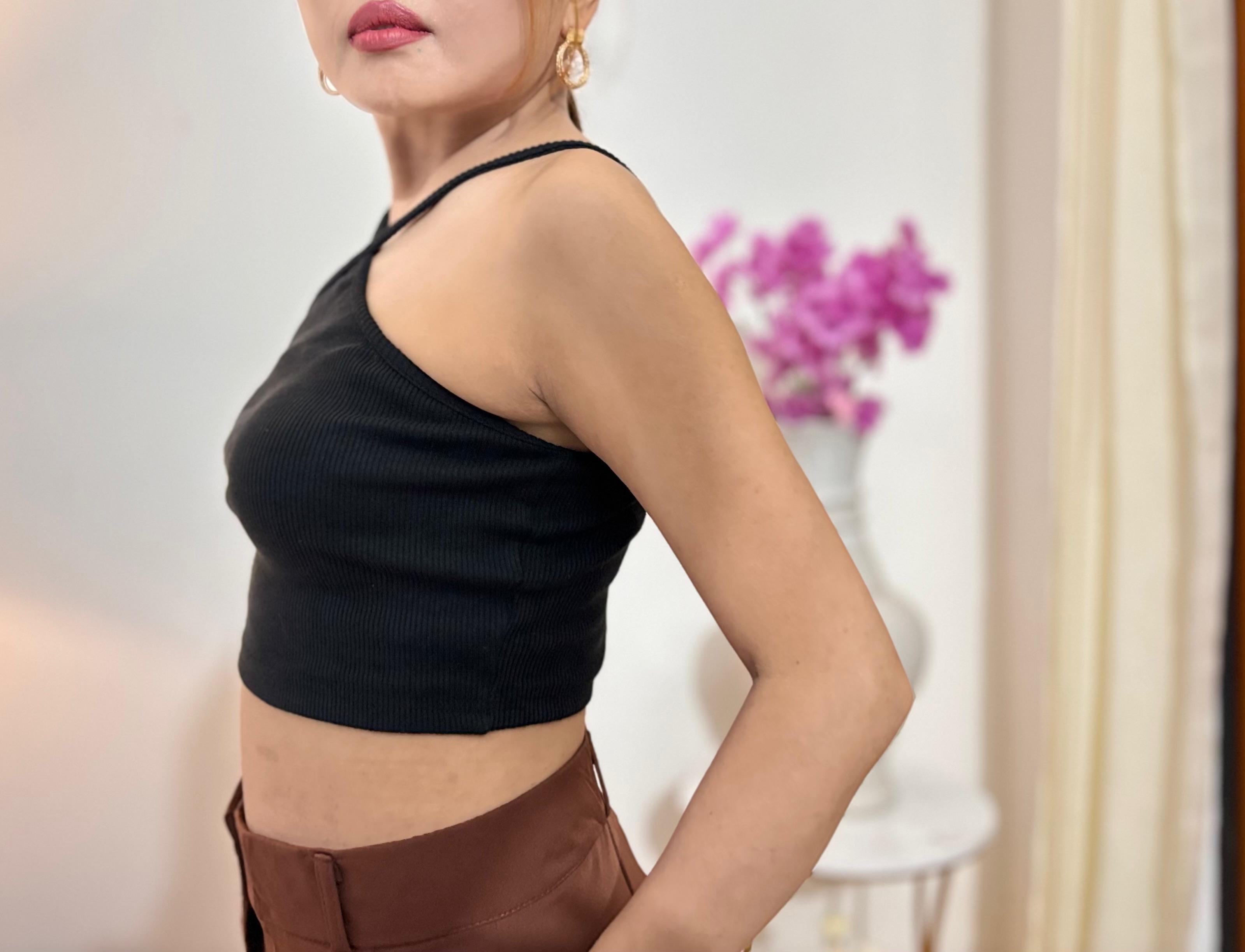 The Black Halter Crop Top