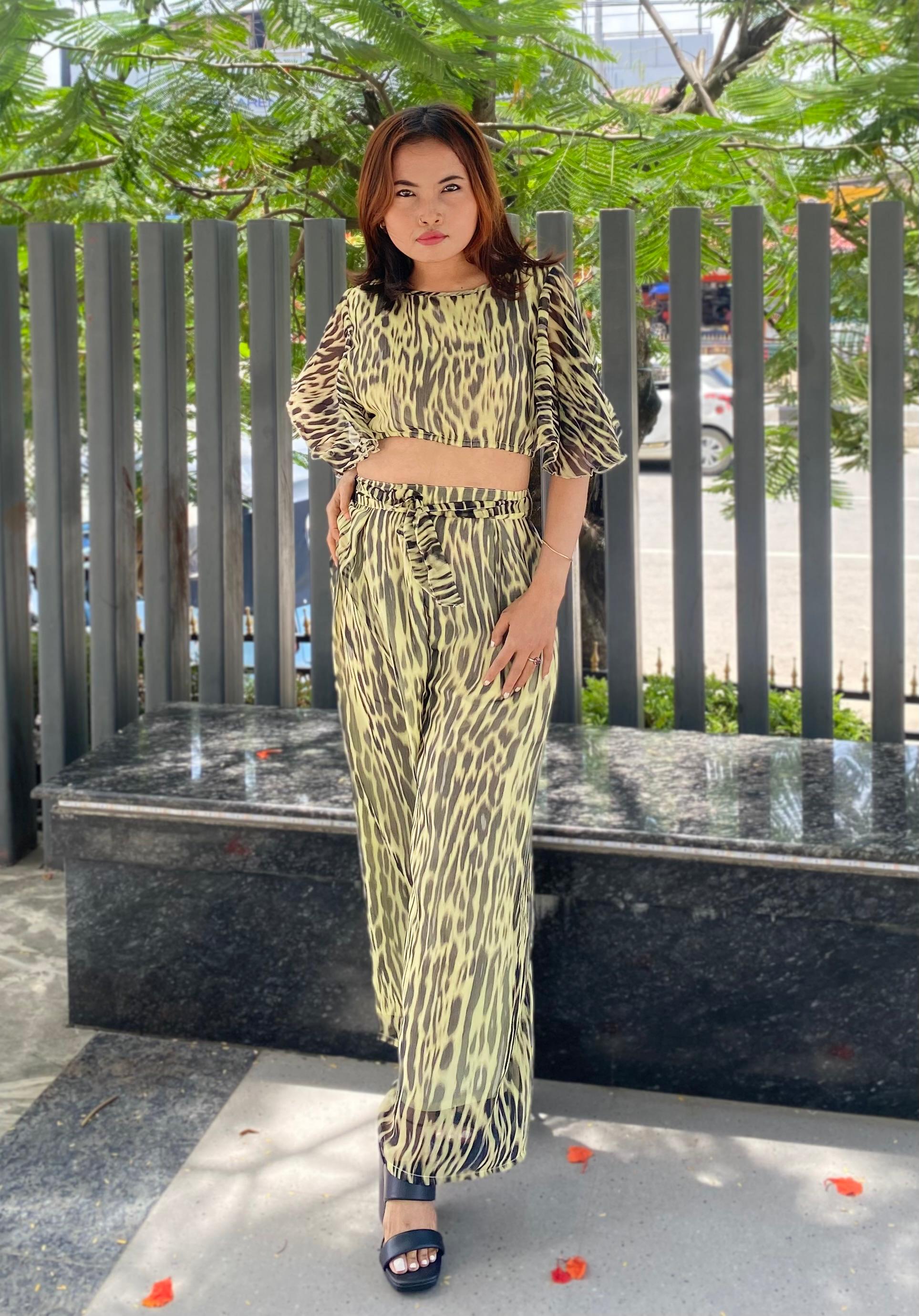 Neutral Leopard Top and Trousers