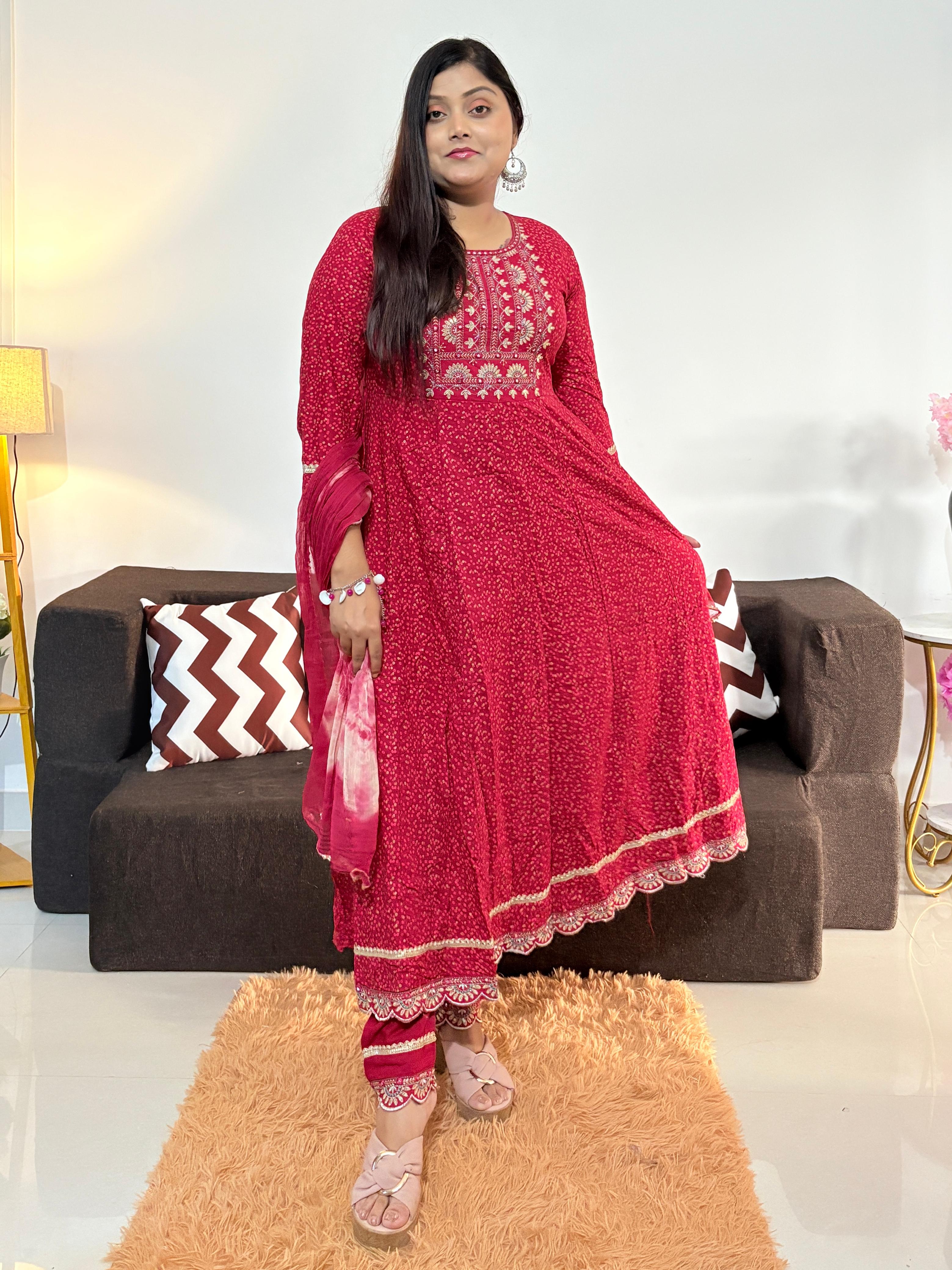 Full-Sleeve Floral Print Kurta Set